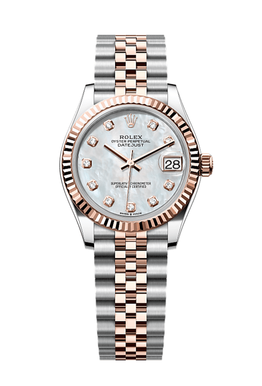 Relógio RLX 31 Justdate Misto Rose Fundo Perolado