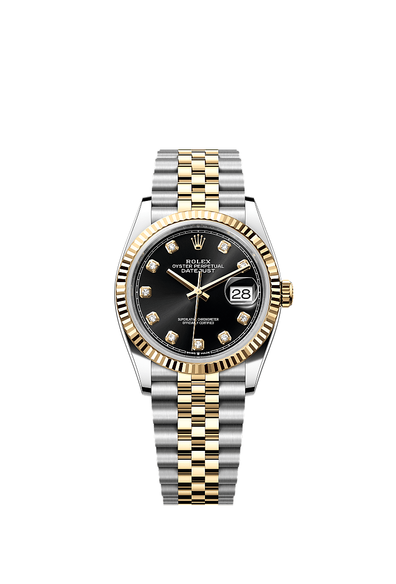 Relógio RLX Date Just 31 Dourado Fundo Black