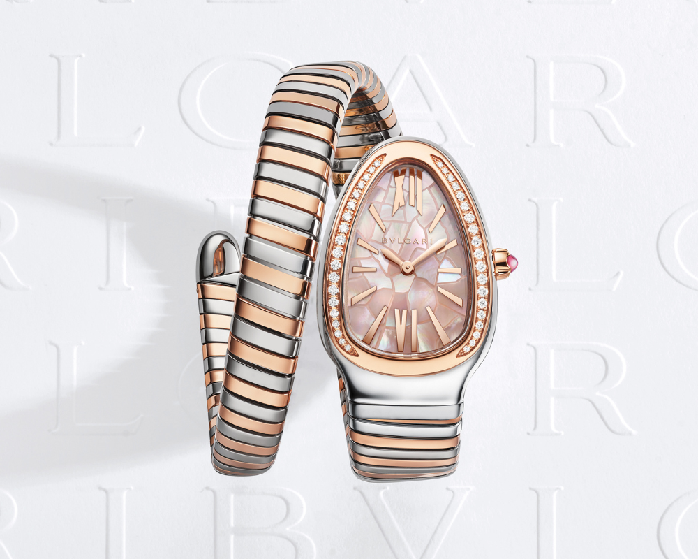 Relógio BV Serpente Rose Cravejado
