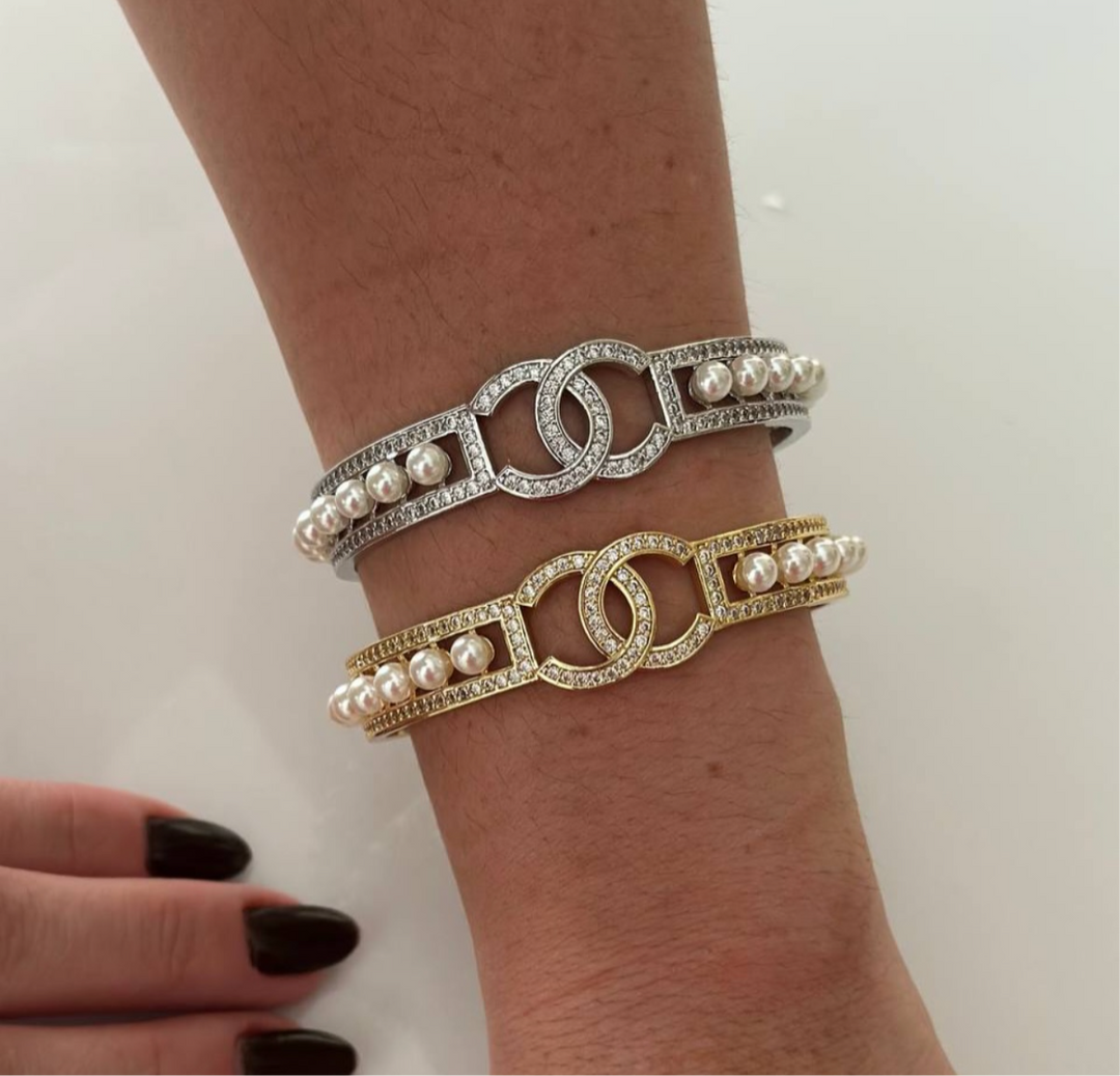 Bracelete Inspiração CN com Pérolas