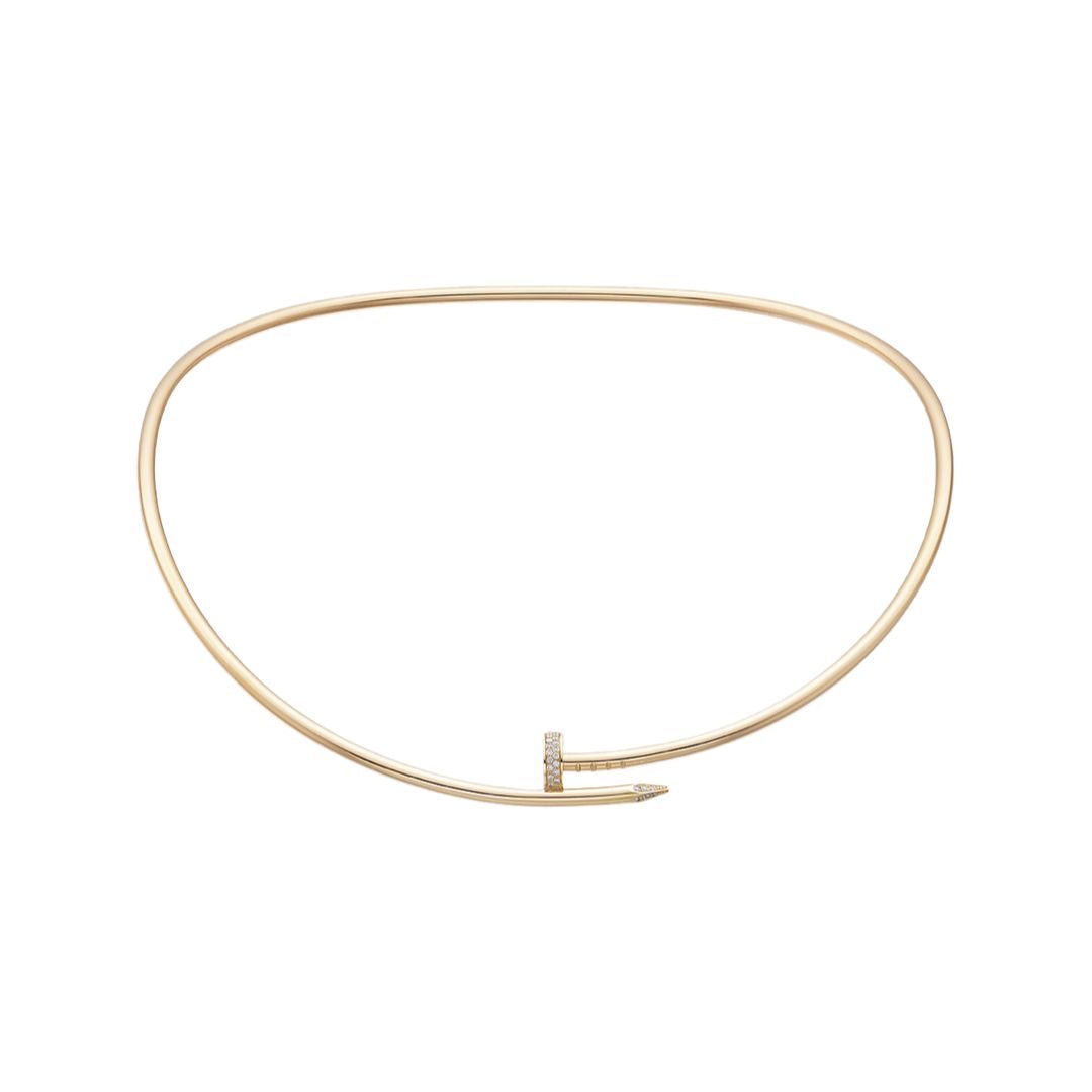 Colar Prego Fino Semijoia Banhado a Ouro 18k