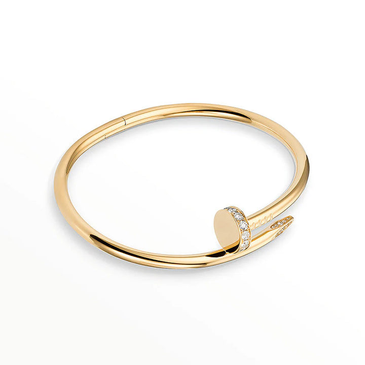 Bracelete Prego Ponta Cravejada Banhado a Ouro 18k