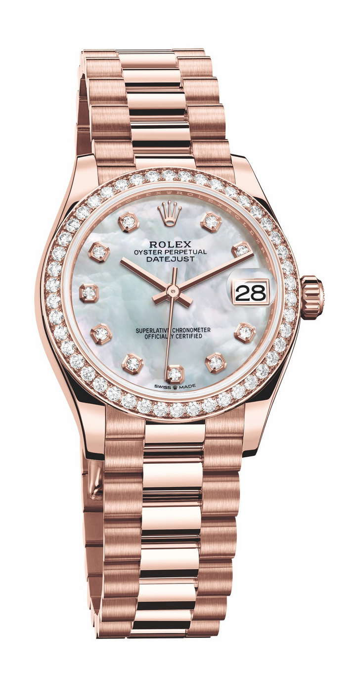 Relógio RLX Datejust Rose Cravejado