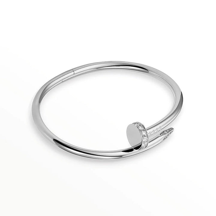 Bracelete Prego Ponta Cravejada Banhado a Ouro 18k