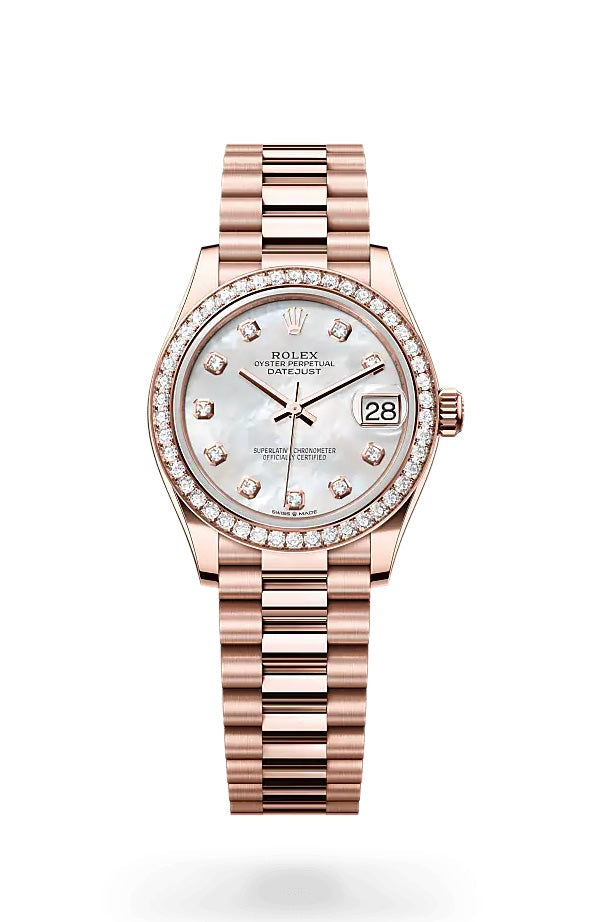 Relógio RLX Datejust Rose Cravejado