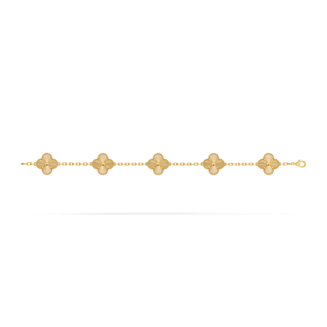 Pulseira Alhambra Trevo Dourado Semijoia