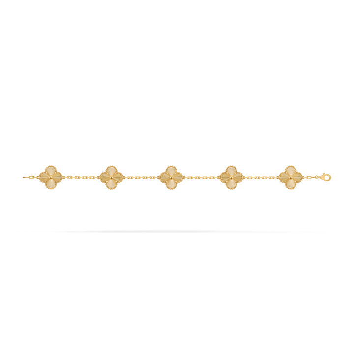 Pulseira Alhambra Trevo Dourado Semijoia
