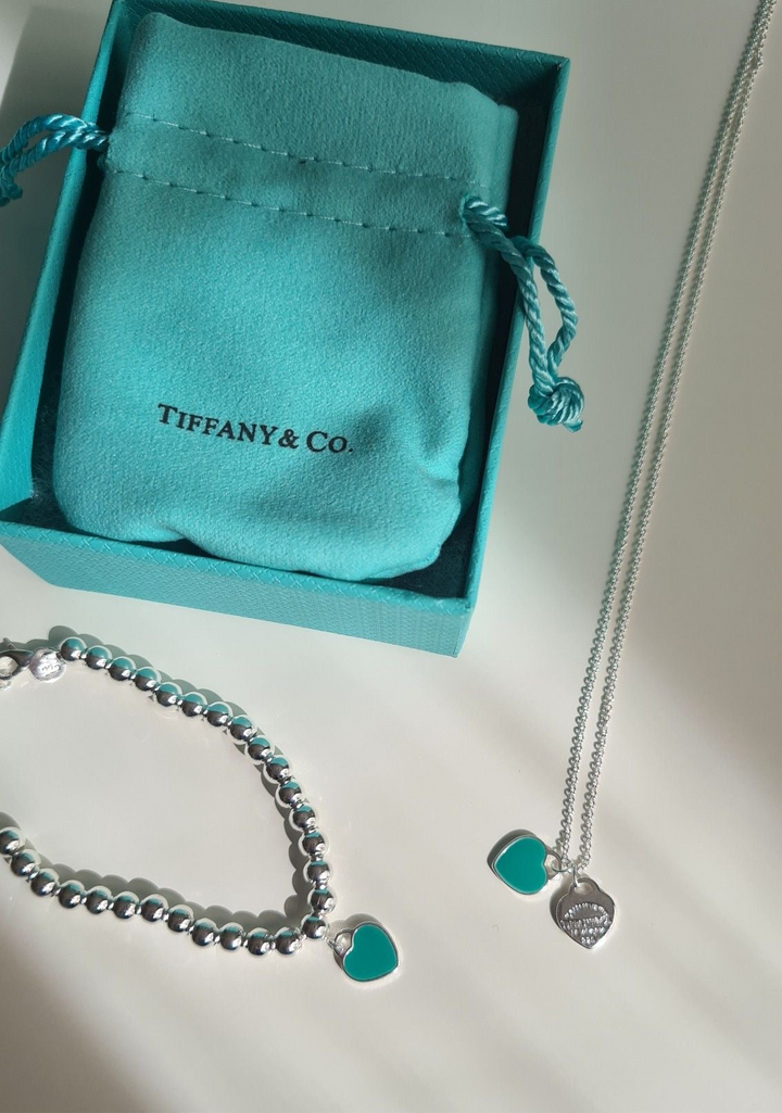 Conjunto Colar e Pulseira Coração TIFF
