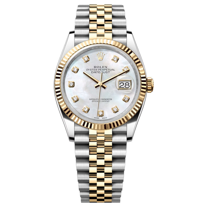 Relógio R L X Date Just 31 Dourado Fundo Perolado