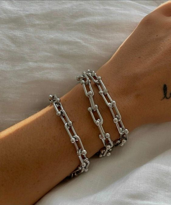 Conjunto Colar e Pulseira TIFF Elos Prata
