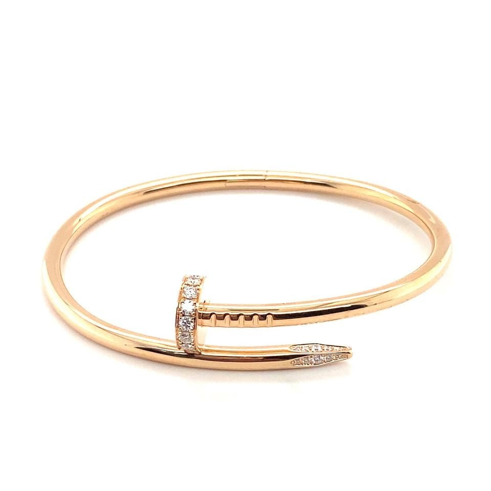 Bracelete Prego Ponta Cravejada Banhado a Ouro 18k