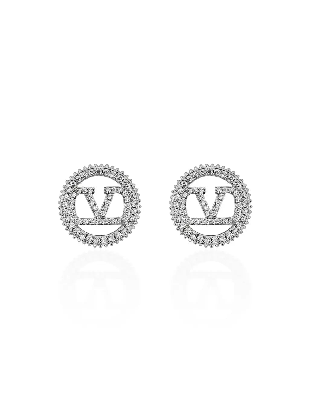 Brinco Inspiração Valentino Cravejado Redondo