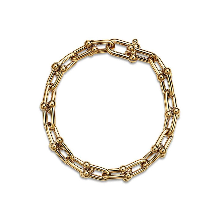 Conjunto Colar e Pulseira TIFF Elos Dourado Banhado a Ouro 18k