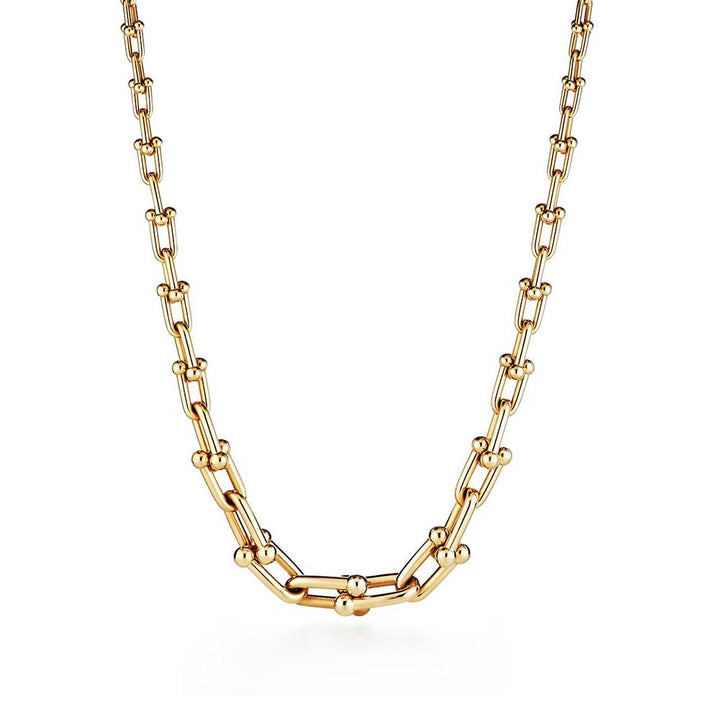 Conjunto Colar e Pulseira TIFF Elos Dourado Banhado a Ouro 18k