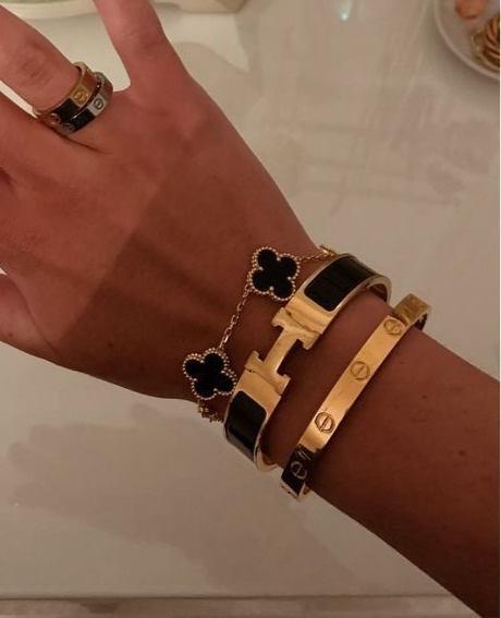 MIX HM Pulseira Vintage Alhambra Trevo Preto