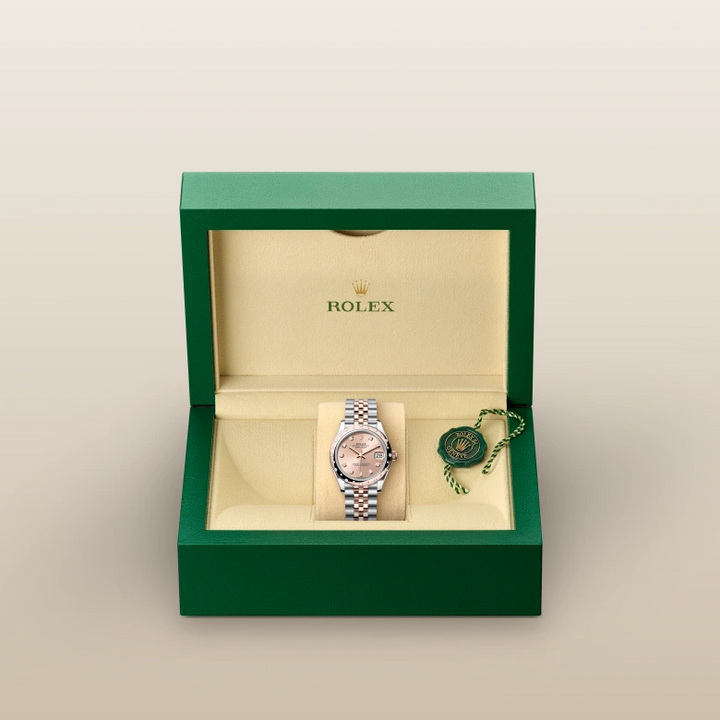 Relógio R L X Date Just 31 Rose Fundo Rose Gold