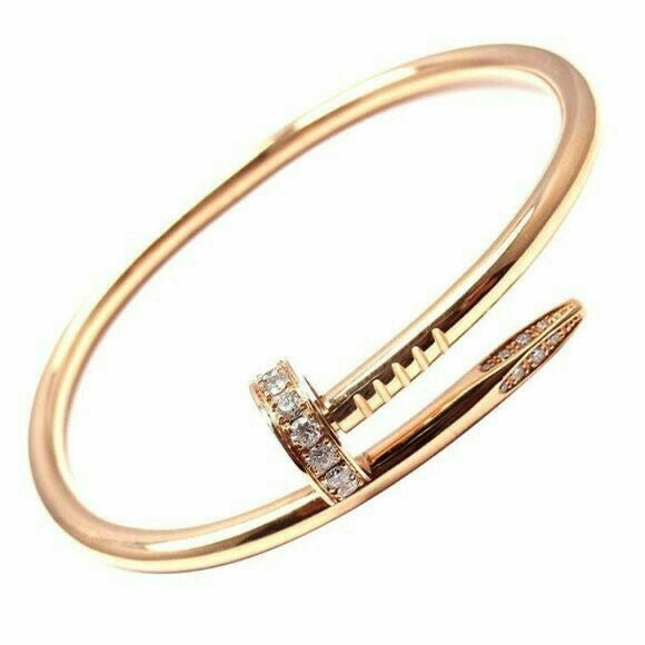 Bracelete Prego Ponta Cravejada Banhado a Ouro 18k