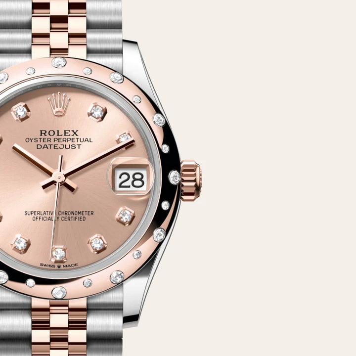 Relógio R L X Date Just 31 Rose Fundo Rose Gold