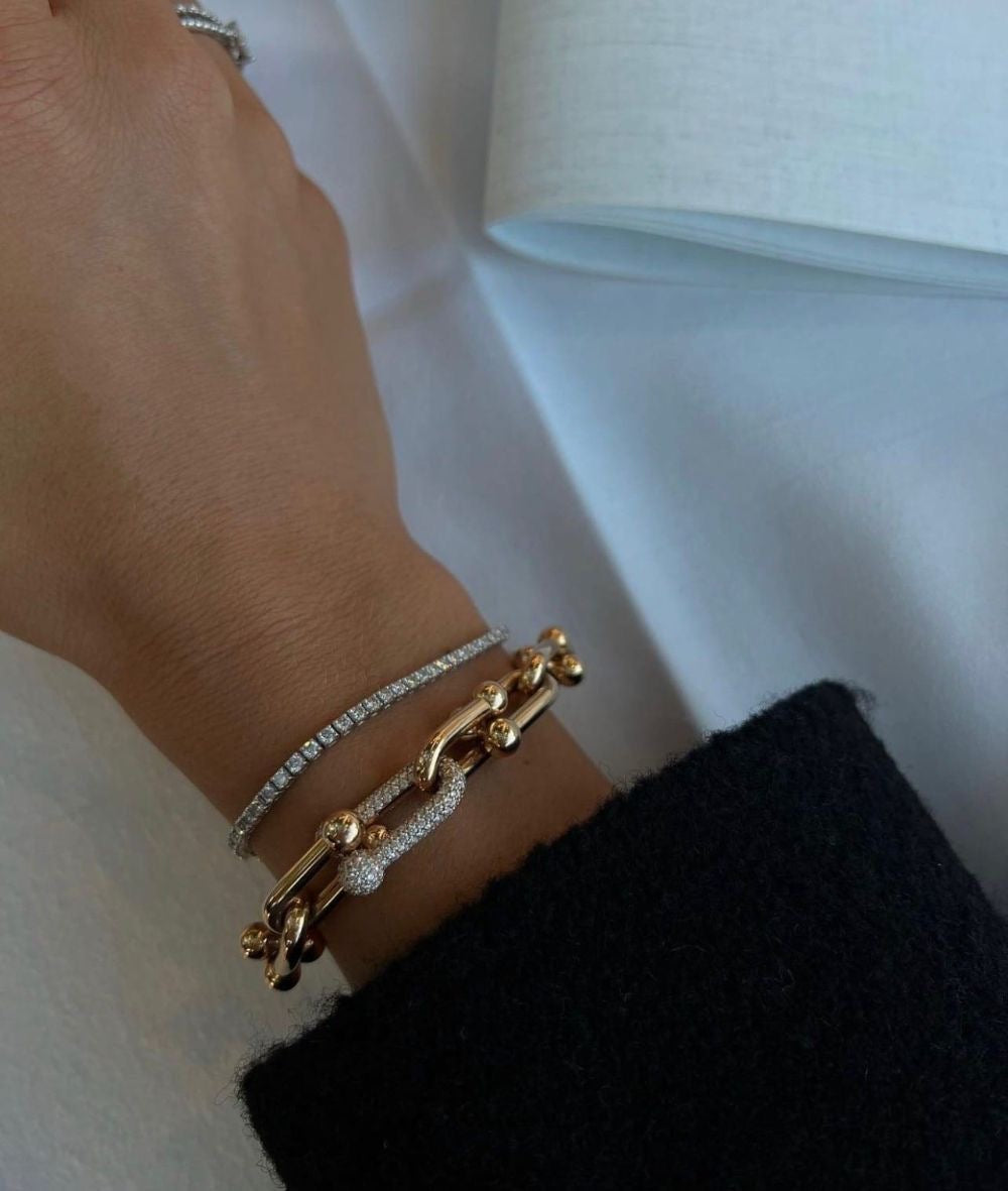 Pulseira Inspiração TF Elo Cravejada