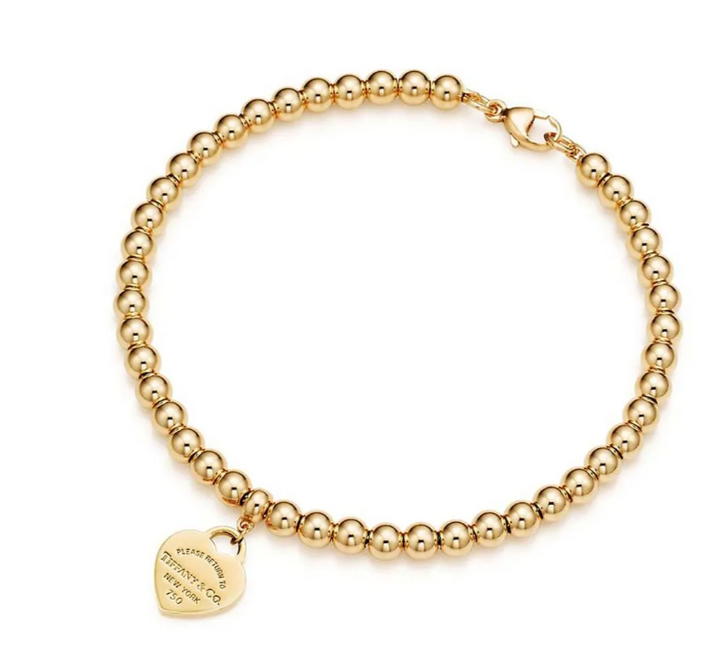 Pulseira de Coração Dourada