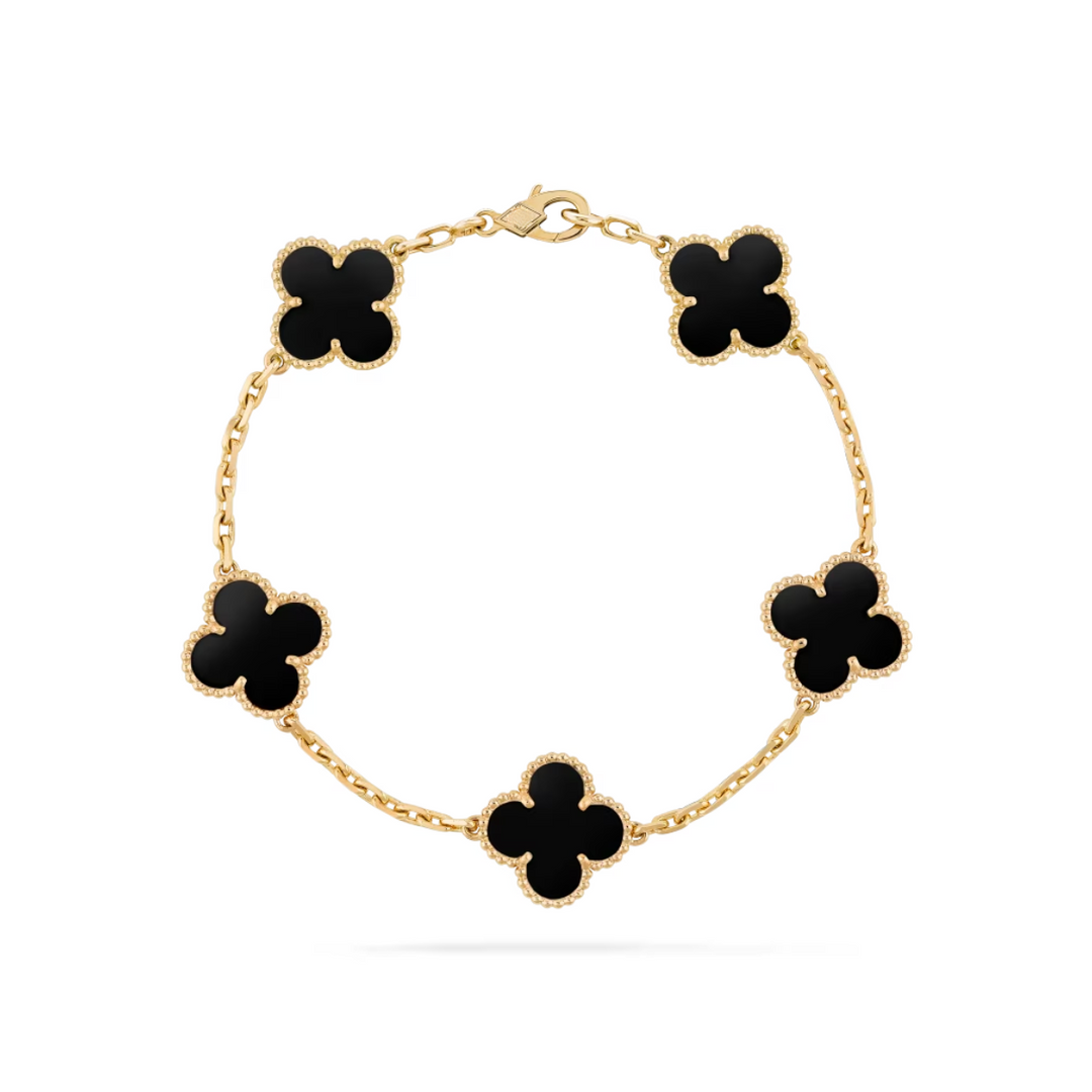 MIX HM Pulseira Vintage Alhambra Trevo Preto