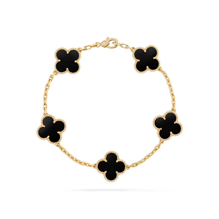 MIX HM Pulseira Vintage Alhambra Trevo Preto
