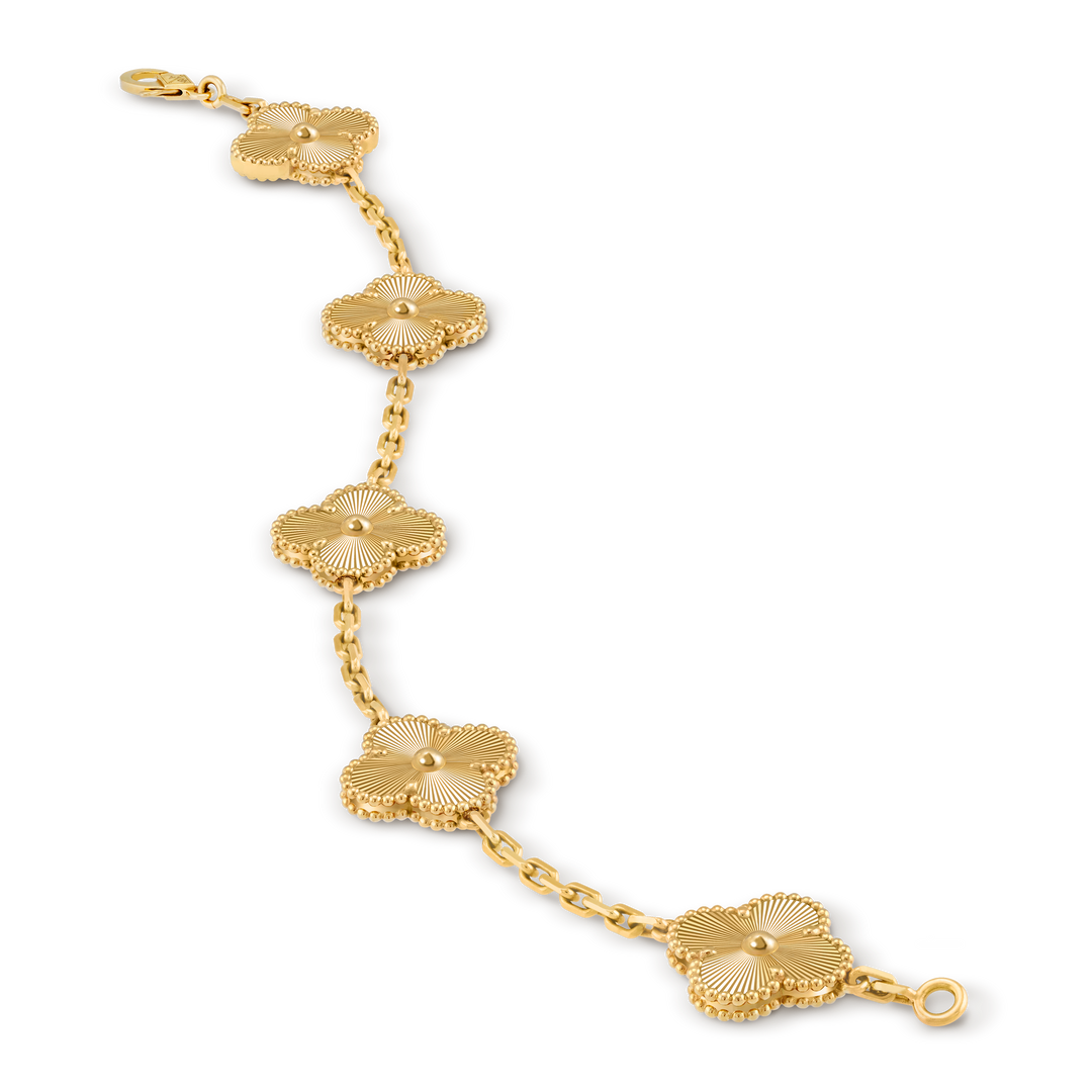 Pulseira Alhambra Trevo Dourado Semijoia