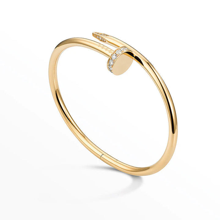 Bracelete Prego Ponta Cravejada Banhado a Ouro 18k