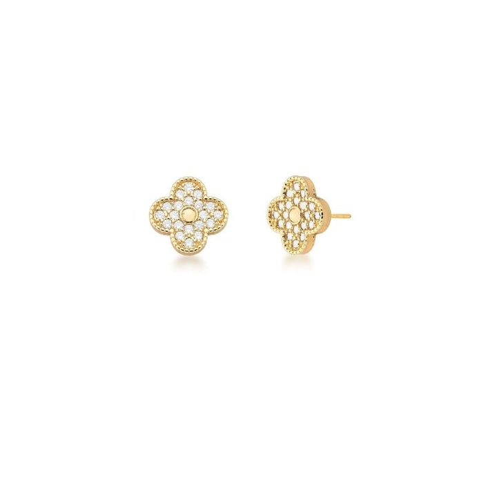 Conjunto Colar, Pulseira & Brinco Van de Trevos Cravejados