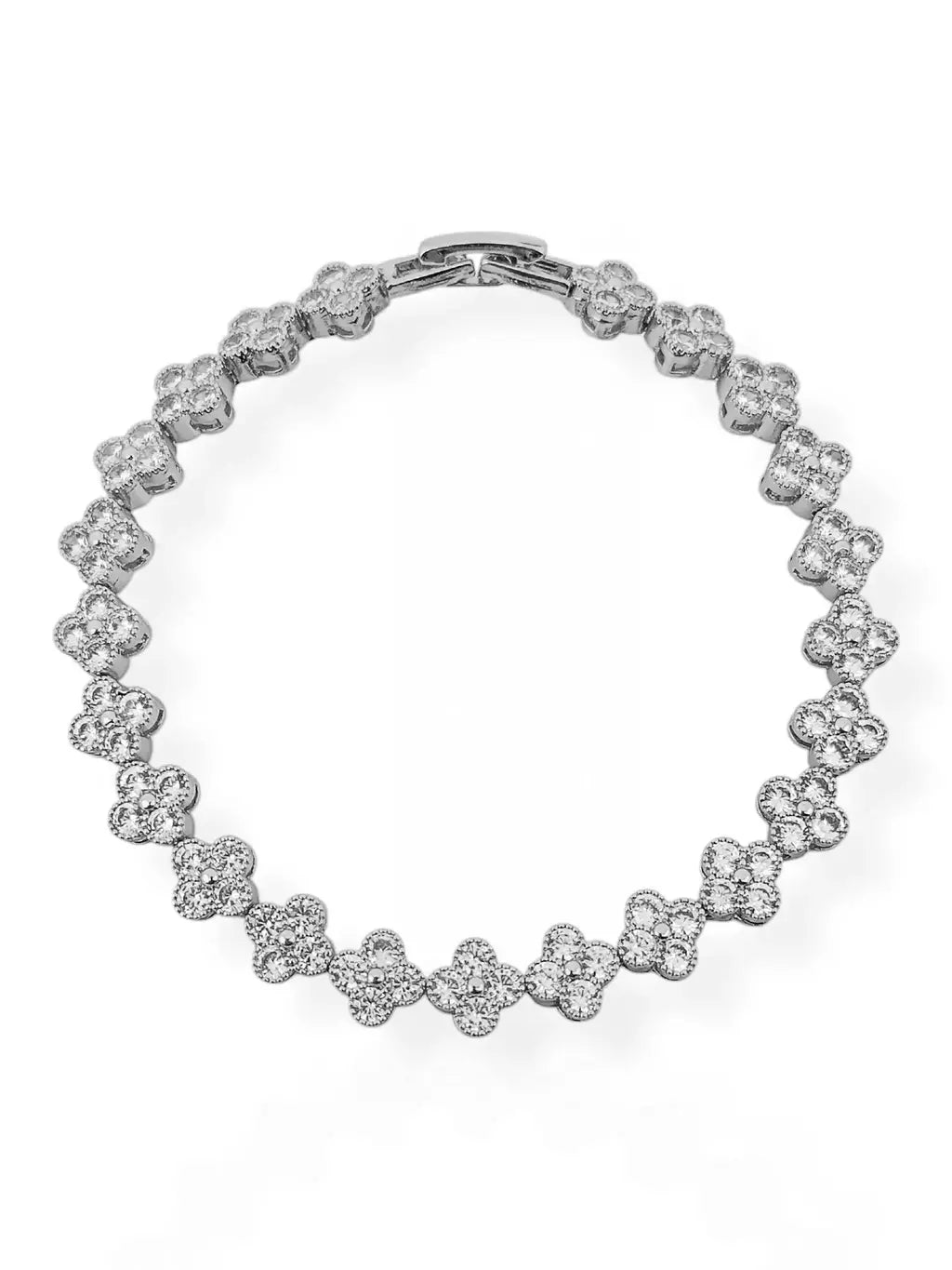 Pulseira Trevo Cravejada em Zircônias