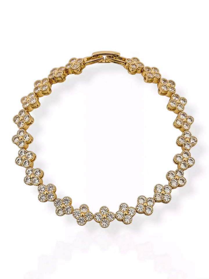 Pulseira Trevo Cravejada em Zircônias