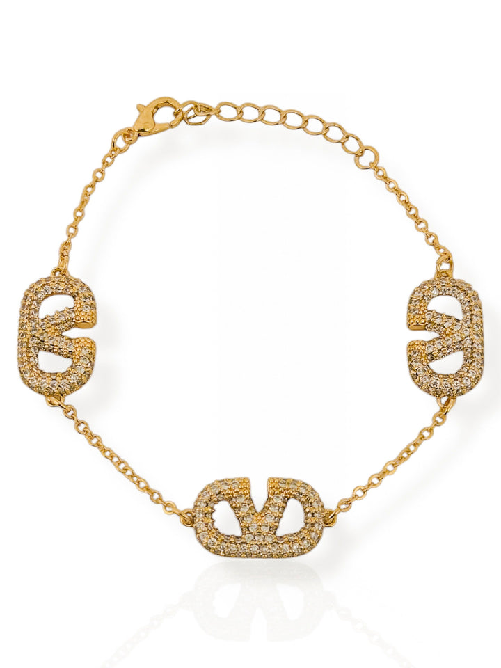 Pulseira Inspiração Valentino Cravejado em Zircônias