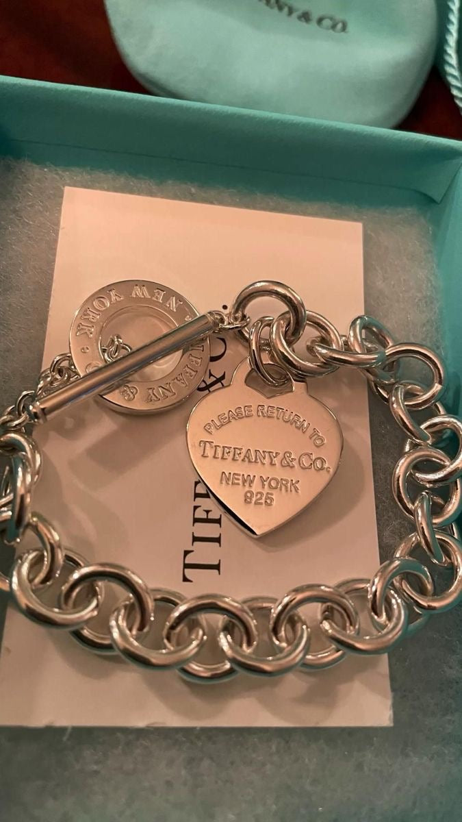 Pulseira Inspiração Tiff com Fecho T e Coração