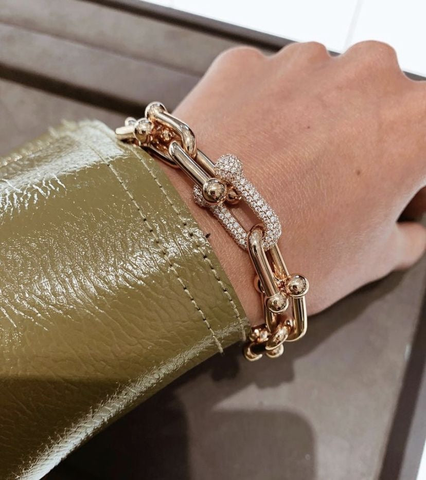 Pulseira TIFF Elo Cravejado em Zircônias
