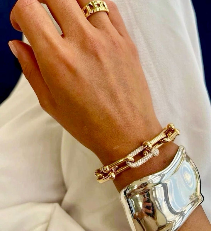 Pulseira TIFF Elo Cravejado em Zircônias