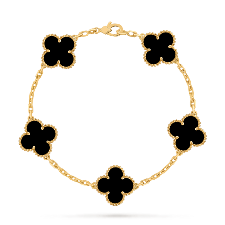 Pulseira Alhambra Trevo Preto Semijoia